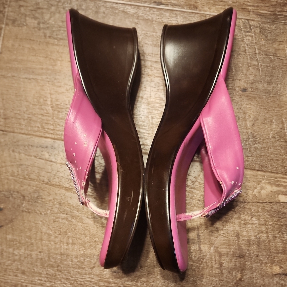 🆓️w/Purchase~Italian Shoemakers Pink Rhinestone Sandals S5 - Picture 5 of 9
